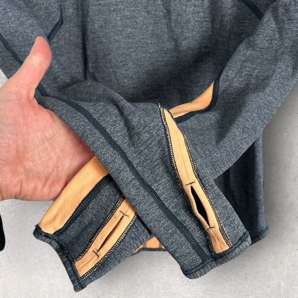 Rare Lululemon Runder Under Long Sleeve Reversible Coal Orange Grey Size 10 Top - Picture 10 of 15